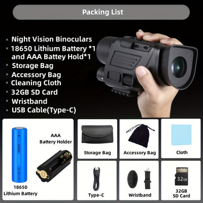 5X Magnificação Óptica 850NM IR Visão Noturna Monocular com 1920*1080 Resolução de Vídeo