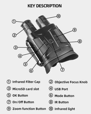 Questão Militar Óculos de Visão Noturna Nv800s 64g 800m Telescópio Digital Binocular de Caça