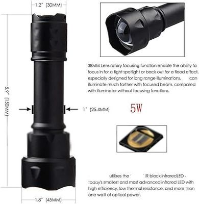 Tipo de fonte de luz IR 940nm com 850nm LED Distância do caminho da luz 100 metros Baterias de lítio de alumínio e polímero necessárias