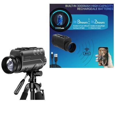 Lente de 34mm 1080p Binocular Infravermelho Dispositivo de Visão Noturna 5x256GB