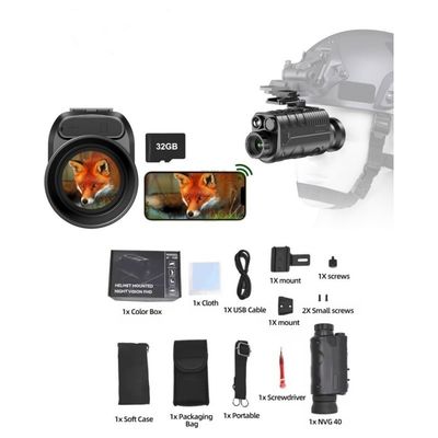 9 milhões de resolução de imagem fotográfica 31mm IR LED óculos de visão noturna 1080P