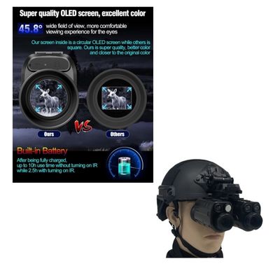 9 milhões de resolução de imagem fotográfica 31mm IR LED óculos de visão noturna 1080P