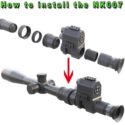 1080p Capacitação de Visão Noturna de Caça Câmera de Vídeo Anexo Monocular DVR com Lâmpada Infravermelha Incrustada de 850nm e Ecrã HD de 1,2 polegadas com Crosshairs ajustáveis
