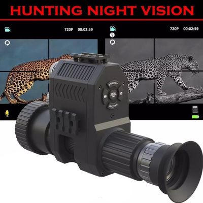 1080p Capacitação de Visão Noturna de Caça Câmera de Vídeo Anexo Monocular DVR com Lâmpada Infravermelha Incrustada de 850nm e Ecrã HD de 1,2 polegadas com Crosshairs ajustáveis