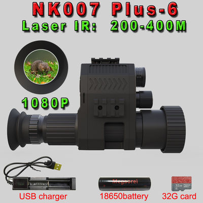 1080p Capacitação de Visão Noturna de Caça Câmera de Vídeo Anexo Monocular DVR com Lâmpada Infravermelha Incrustada de 850nm e Ecrã HD de 1,2 polegadas com Crosshairs ajustáveis