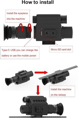 M5 Digital 1080P Day &amp; Night Vision Rifle Scope Hunting Monocular Camera com 850 ou 940nm IR (M5-50-IR940-GP)