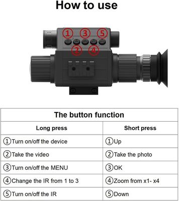 M5 Digital 1080P Day &amp; Night Vision Rifle Scope Hunting Monocular Camera com 850 ou 940nm IR (M5-50-IR940-GP)