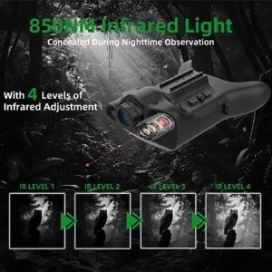 Micro SD Card Storage Media Digital Night Vision Binoculares com bateria de lítio recarregável